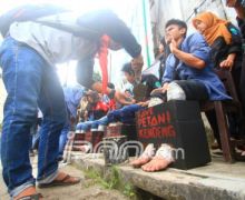 Dukung Petani Kendeng, Mahasiswa Menyemen Kaki - JPNN.com