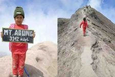 Viral Bocah 6 Tahun Mendaki Gunung Agung, Pendaki Termuda di Indonesia - JPNN.com Bali