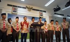 Pimpinan Kwartir Nasional Gerakan Pramuka dan Menpora Temui Presiden Jokowi