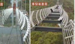 Jembatan Kaca di Tiongkok Hancur, Wisatawan Terjebak di Tengahnya - JPNN.com
