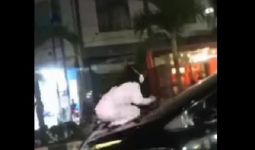 Viral Video Wanita Naik Kap Mobil Pergoki Suami Berselingkuh, Diduga Oknum Polisi - JPNN.com