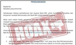 Hati-Hati, Penipuan Berkedok Biaya Administrasi ATM BRI Rp 150 Ribu Per Bulan - JPNN.com