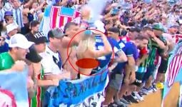 Duh, Ada Wanita Bertelanjang Dada Rayakan Kemenangan Argentina di Stadium Lusail - JPNN.com