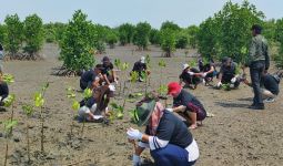 Ganjar Muda Padjajaran Sabuk Hijau Tanam 1.000 Bibit Mangrove di Pantai Tiris - JPNN.com