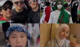 Penampakan Dinda Hauw Hingga Rizky Nazar Ikut Aksi Bela Palestina di Monas  - JPNN.com