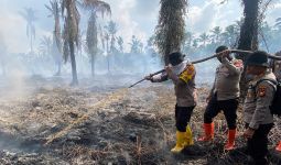 Kapolres Inhil AKBP Budi Setiawan Ikut Berjibaku Padamkan Karhutla di Lahan Gambut - JPNN.com