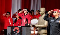 Megawati Memimpin Pengibaran Bendera Merah Putih di Hadapan Lautan Satgas PDIP, Lihat - JPNN.com