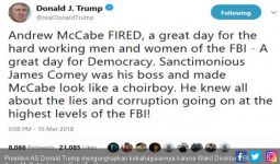 Wakil Direktur FBI Dipecat, Trump Bersorak di Twitter - JPNN.com