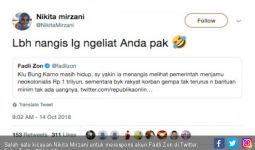 Hehehe... Kicauan Nikita Mirzani Permalukan Fadli Zon - JPNN.com