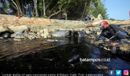 DLH Angkut 195 Karung Limbah Minyak yang Mencemari Laut Batam - JPNN.com
