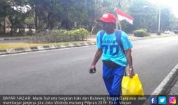 Jokowi Menang Lagi, Kakek 69 Tahun Bayar Nazar Jalan Kaki Singaraja - Denpasar - JPNN.com