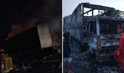 Truk Kontainer Terbakar Habis di Tol Bocimi, Begini Kondisi Sopir - JPNN.com