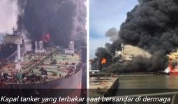 Kapal Tanker Meledak dan Terbakar di Belawan, 1 Orang Tewas, 22 Luka-luka - JPNN.com