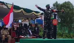 Sambut Satgas Pamtas Yonif 122 dan Yonmek 611, Begini Penampakan Brigjen TNI Bangun, Luar Biasa - JPNN.com