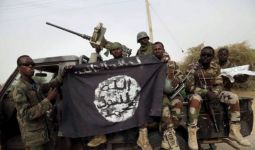 Milisi Boko Haram Berdiri di Bangkai Pesawat Tempur, Memperlihatkan 1 Jasad Hancur - JPNN.com