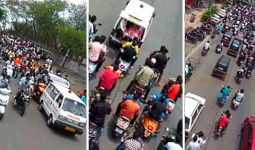 Heboh, Massa Menggunakan Ratusan Motor Konvoi Mengantar Jenazah Penjahat - JPNN.com