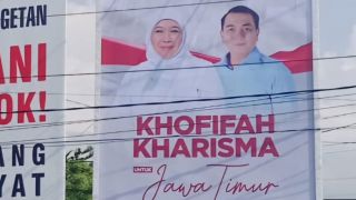 Baliho Khofifah-Kharisma Bertebaran di Sejumlah Wilayah, Bagaimana Nasib Emil? - JPNN.com Jatim