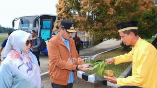 Wagub Seno Tiba di Berau Disambut Prosesi Tepung Tawar oleh Kerabat Keraton Gunung Tabur - JPNN.com Kaltim