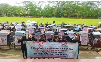 Ratusan Milenial dan Komunitas Becak Kapuas Gelar Konvoi Untuk Dukung Ganjar - JPNN.com