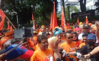 Demo Buruh Tolak Perpu Cipta Kerja di Patung Kuda Kondusif - JPNN.com