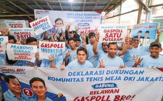 Komunitas Tenis Meja Jakarta Gabung Gaspoll Bro Menangkan Prabowo-Gibran Satu Putaran - JPNN.com