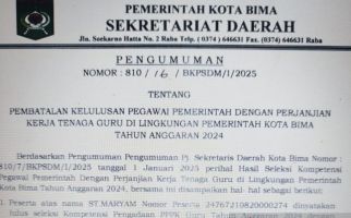 Kelulusan 1 PPPK Guru di Bima Dibatalkan, Ini Sebabnya - JPNN.com