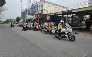 28 Motor Pelaku Balap Liar di Pekanbaru Diarak ke Kantor Polisi   - JPNN.com