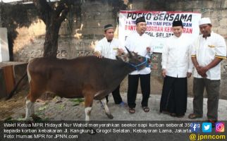 Wakil Ketua MPR Serahkan Sapi kepada Korban Kebakaran Kebayoran Lama - JPNN.com