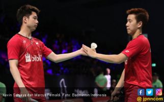 Lihat Tengilnya Marcus/Kevin di Semifinal Indonesia Masters - JPNN.com