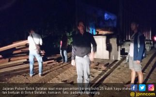 Polisi Sita 25 Kubik Kayu tak Bertuan di Solok Selatan - JPNN.com