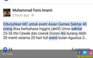 Beredar Informasi Lowongan 40 MC Asian Game, Oh Ternyata - JPNN.com