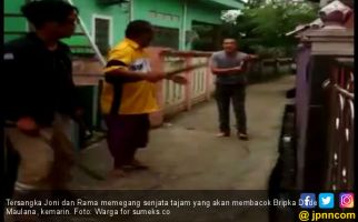 Bripka Dede Maulana Bersimbah Darah Dibacok Tetangga - JPNN.com