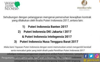 Melanggar Kontrak, 3 Putri Indonesia Dicopot Gelarnya - JPNN.com