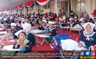 Rayakan HUT RI, 560 Anak Ikut Lomba Menggambar Kapal Pelni - JPNN.com