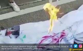 Aksi Turunkan Jokowi Diwarnai Bakar Boneka Pocong dan Foto - JPNN.com