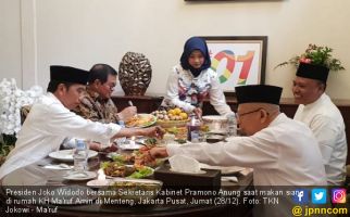 Datangi Rumah Kiai Ma'ruf, Jokowi: Diundang Makan Siang - JPNN.com