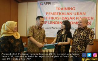 AFPI Sertifikasi 138 Komisaris dan Direksi Calon Penyelenggara Fintech - JPNN.com