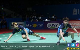 Indonesia Open 2019: Marcus / Kevin Kaget Lihat Kok Goyang, Untung Ada Suporter di Istora - JPNN.com