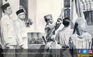 Lukisan Unik, Saat Jokowi-Ma'ruf Gantikan Posisi Soekarno-Hatta - JPNN.com