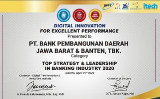 Bank BJB Dapat Penghargaan TOP Digital Innovation Award 2020 - JPNN.com