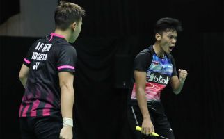 Sempat Tegang, Marcus/Fikri Taklukkan Ahsan/Leo di Turnamen PBSI - JPNN.com