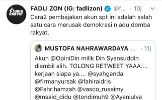 Akun Twitter Deklarator KAMI Din Syamsuddin Dibajak, Fadli Zon Bereaksi - JPNN.com
