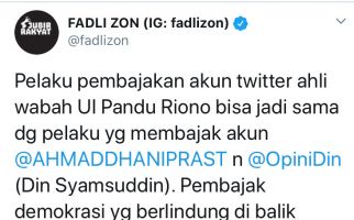 Setelah Din Syamsuddin dan Ahmad Dhani, Fadli Zon Kecam Pembajakan Akun Pakar Kesehatan UI - JPNN.com