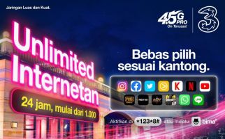 Tri Indonesia Merilis Kuota Unlimited Internet Seharian Hanya Rp1.000 - JPNN.com