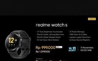 Intip Pembaruan di Realme Watch S, Ada Harga Spesial Selama 11.11 Salebration - JPNN.com