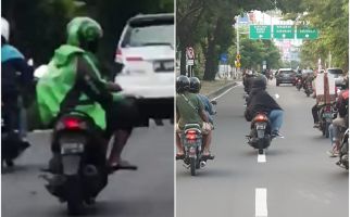 Jangan Dicontoh, Pengendara Sepeda Motor Duduk Menyamping Ini Sedang Dicari Polisi - JPNN.com