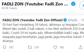 Jelang Ultah Ke-50, Fadli Zon Terpapar Covid-19, Mohon Doanya - JPNN.com