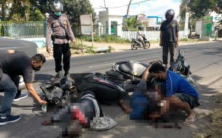 2 Motor Matik Adu Banteng, Artadi dan Mr X tak Pakai Helm, Kondisinya Mengerikan - JPNN.com