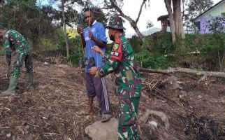 Peduli Lingkungan, Prajurit Satgas TNI Pamrahwan Yonif RK 751/VJS Menanam 70 Pohon Merbau - JPNN.com