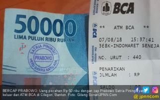 Duit Berstempel Prabowo Satria Piningit Muncul dari ATM BCA - JPNN.com